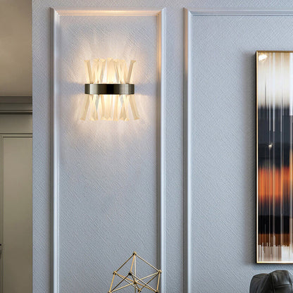 Light Luxury Crystal Strip Design 2-Light Wall Sconce Lamp