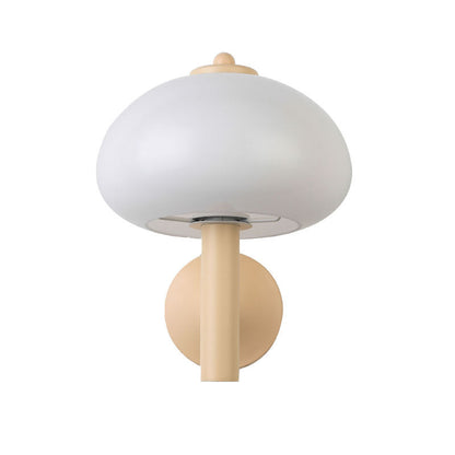 Simplicity Glass Mushroom Round 1-Light Wall Sconce Lamp