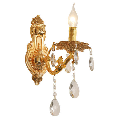 French Gold Zinc Carved Sconce 1/2 Light Wall Sconce Lamp