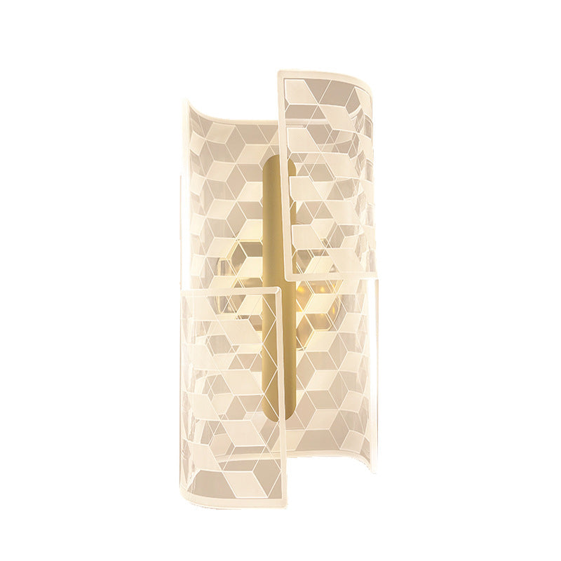 Iron Column Cut Lozenge Line LED Wall Sconce Lamp