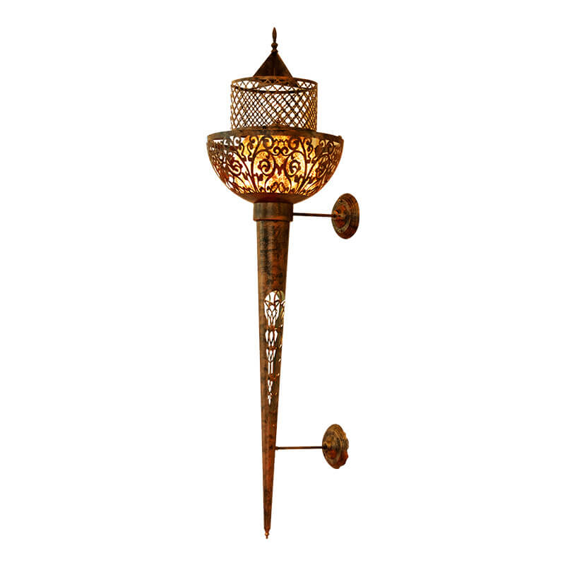 Ethnic Style Wrought Iron Long 4-Light Wall Sconce Lamp