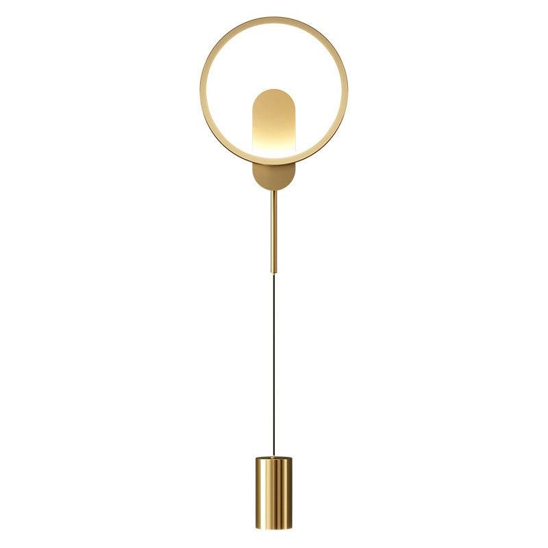 Luxury Wrought Iron Acrylic Cylinder LED Wall Sconce Lamp