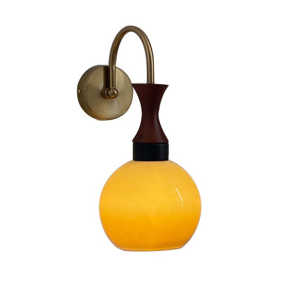 European Round Head Iron Glass 1-Light Wall Sconce Lamp