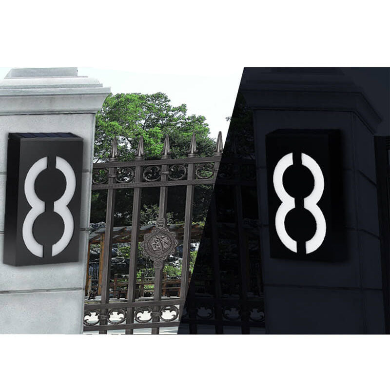 Solar Digital RGB LED Outdoor Decoration Wall Sconce Lamp