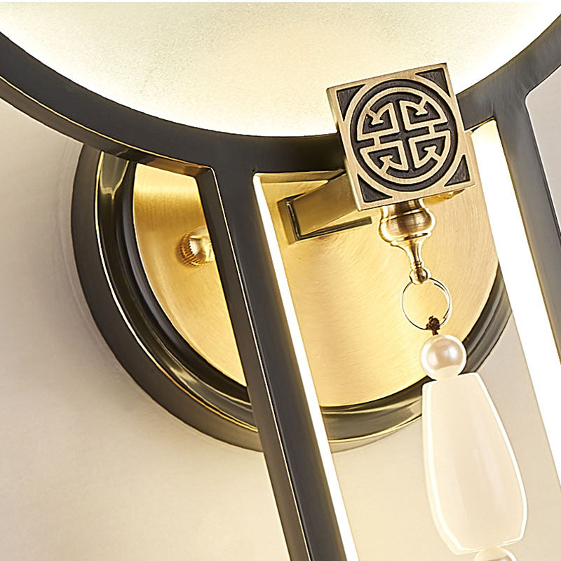 Transitional All Copper Glass Silicone LED Wall Sconce Lamp
