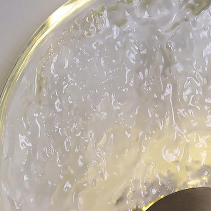 Brass Water-ripple Round Crystal LED Wall Sconce Lamp