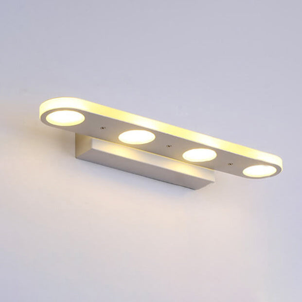 White Oval Acrylic Vanity Light 4/6 Light Wall Sconce Lamp