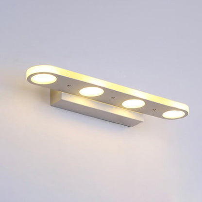 White Oval Acrylic Vanity Light 4/6 Light Wall Sconce Lamp