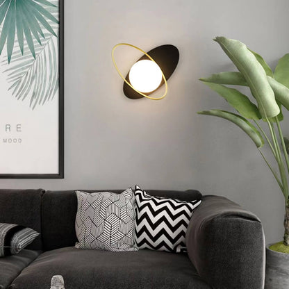 Nordic Minimalist Ring Glass Ball 1-Light Wall Sconce Lamp