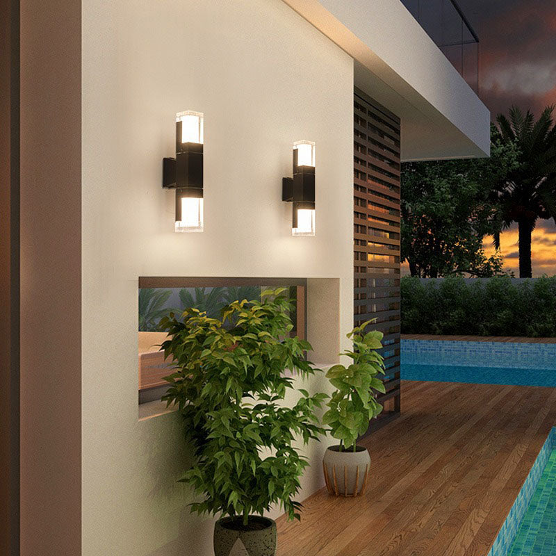 Simplicity Aluminum Acrylic LED Outdoor Wall Sconce Lamp
