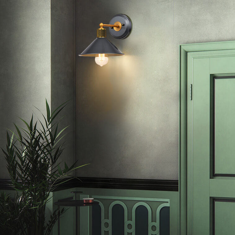 Aluminum Wrought Iron Lampshade 1-Light Wall Sconce Lamp