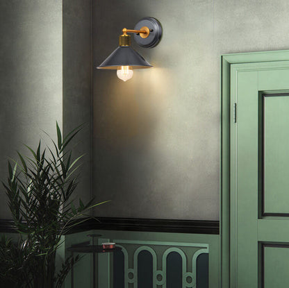 Aluminum Wrought Iron Lampshade 1-Light Wall Sconce Lamp