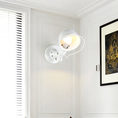 Vintage Iron Dome Adjustable 1-Light Wall Sconce Lamp