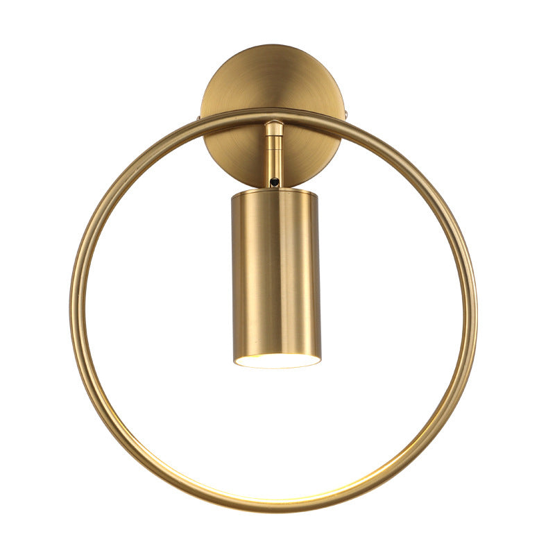Simplicity Iron Circle Cylinder 1-Light Wall Sconce Lamp