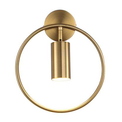 Simplicity Iron Circle Cylinder 1-Light Wall Sconce Lamp