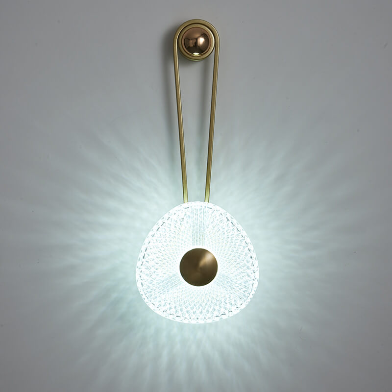 Luxury Round Acrylic Metal Hanging LED Wall Sconce Lamp