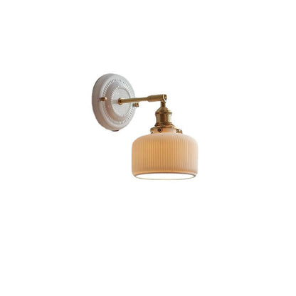 Traditional Vintage Ceramic Brass 1-Light Wall Sconce