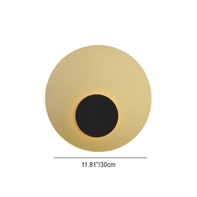 Minimalist Iron Round Flat Piece LED Wall Sconce Lamp