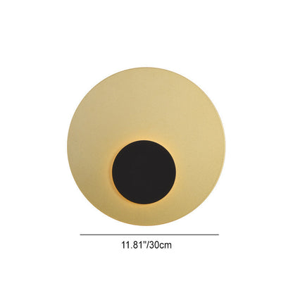 Minimalist Iron Round Flat Piece LED Wall Sconce Lamp