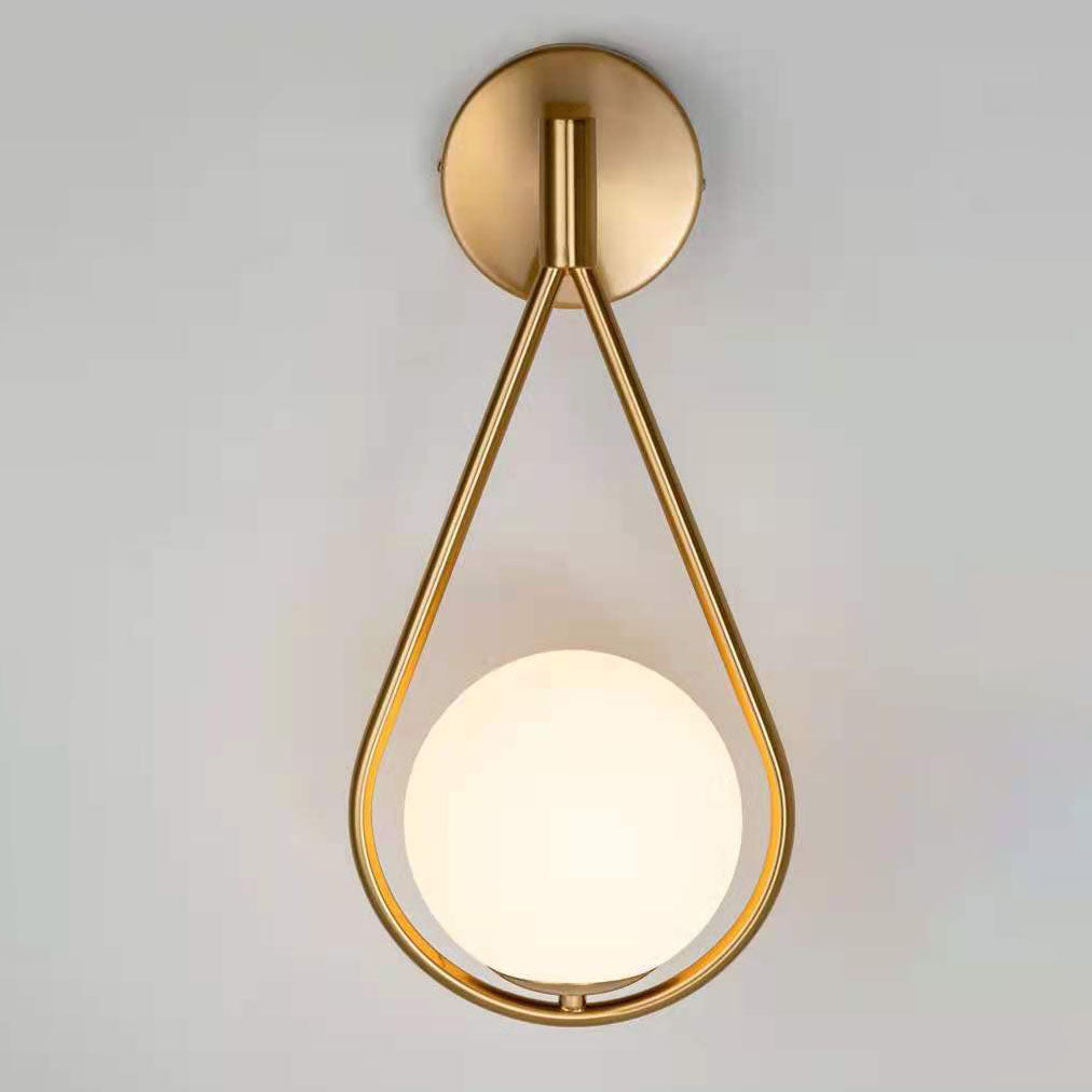 Scandinavian Glass Ball Oval Ring 1-Light Wall Sconce Lamp