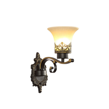 Scandinavian Cup Glass Hardware 1-Light Wall Sconce Lamp