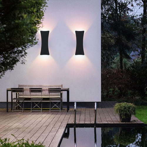 Rectangular Curved LED Outdoor Waterproof Wall Sconce Lamp