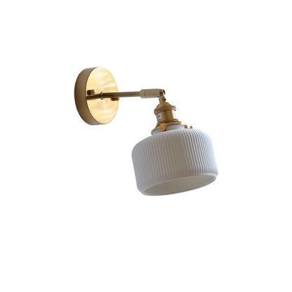 Japanese Semicircular Strip Ball 1-Light Wall Sconce Lamp