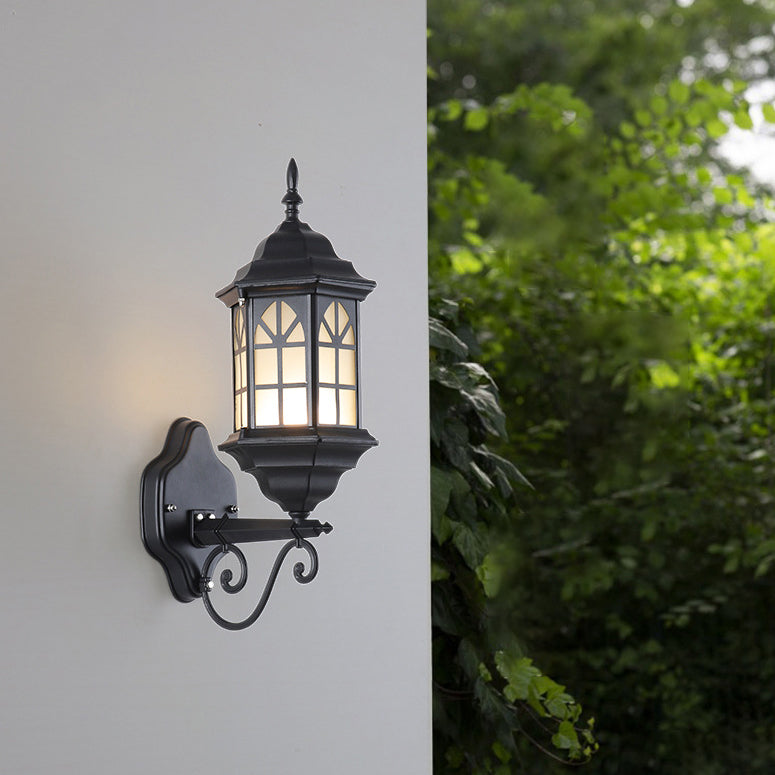Solar Glass Cylinder House 1-Light Wall Sconce Lamp