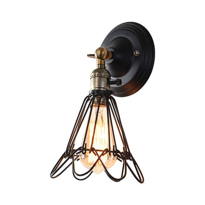 Retro Iron Bracket Shade 1-Light Wall Sconce Lamp