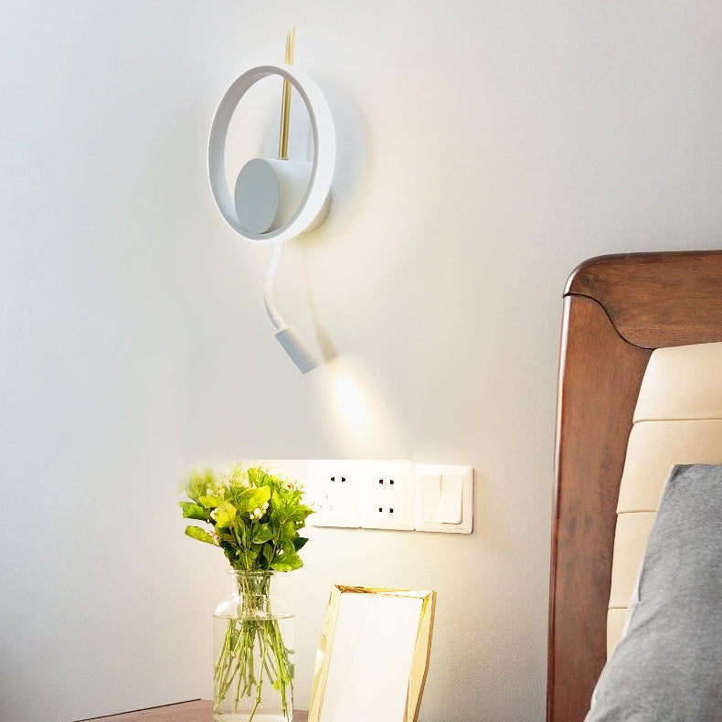Round Leaf Iron Aluminum Acrylic LED Wall Sconce Lamp