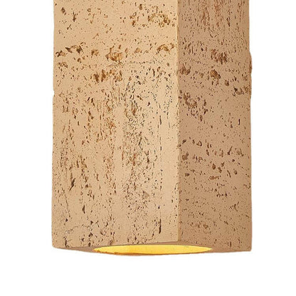 Wabi-sabi Square Column Hand Sculpted LED Wall Sconce Lamp