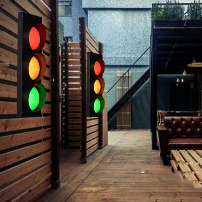 Rectangle Traffic Signal Iron Glass LED Wall Sconce Lamp