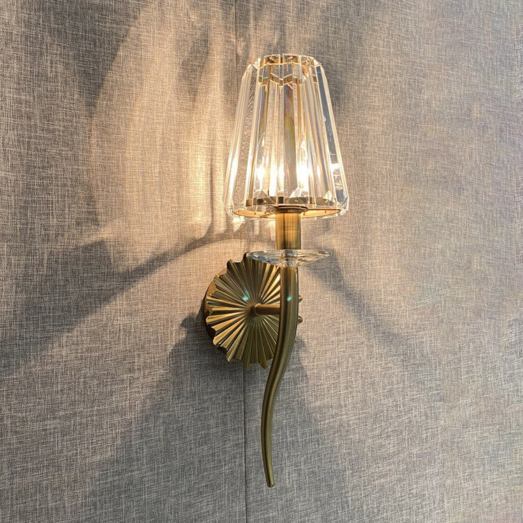 European Light Hardware Glass 1-Light Wall Sconce Lamp