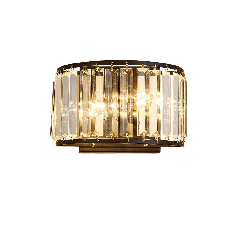 Light Minimalist Iron Crystal 2-Light Wall Sconce Lamp