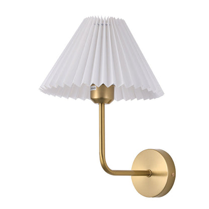 Simplicity Cone Iron Fabric 1-Light Wall Sconce Lamp