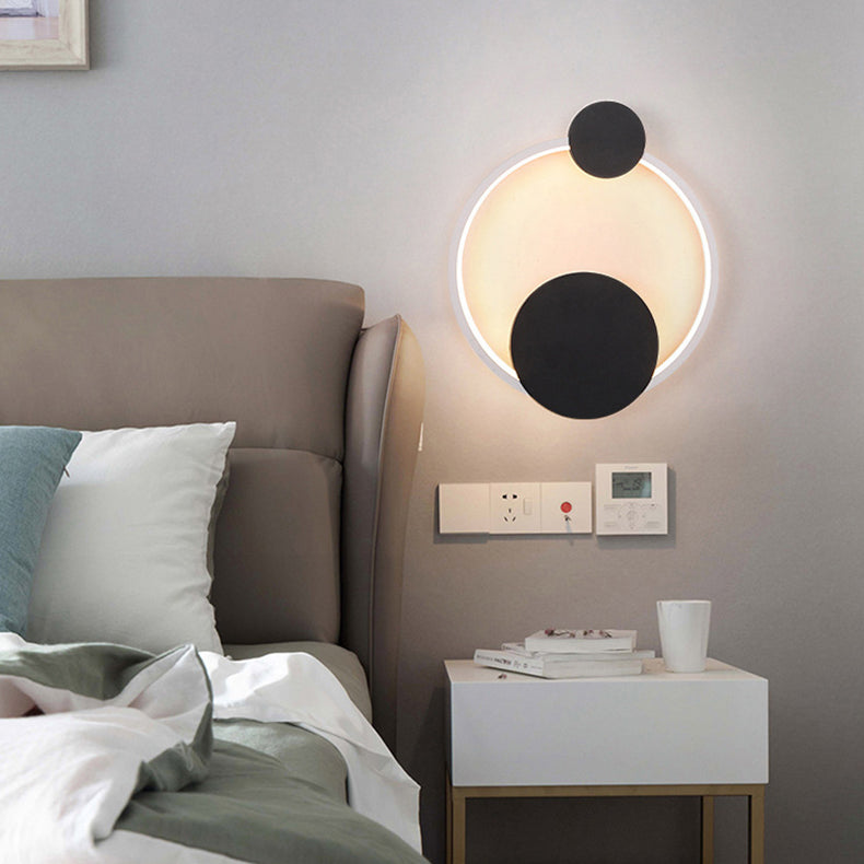 Iron Aluminum Round Elliptical LED Wall Sconce Lamp