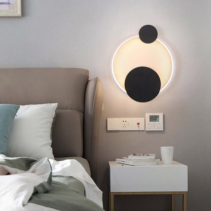Iron Aluminum Round Elliptical LED Wall Sconce Lamp