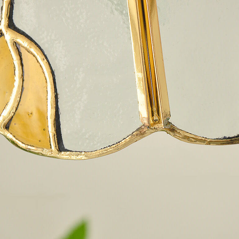 Stained Handmade Glass Tulip Cone 1-Light Wall Sconce Lamp