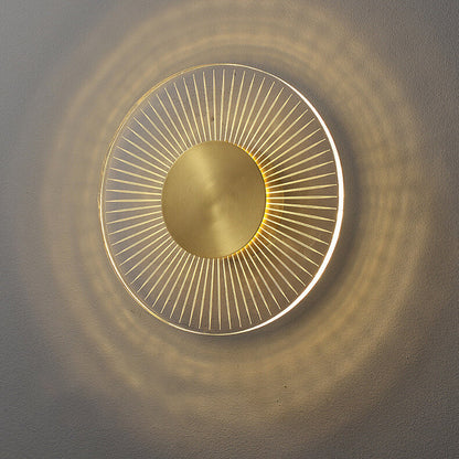 Full Copper Round Line Design LED Wall Sconce Lamp