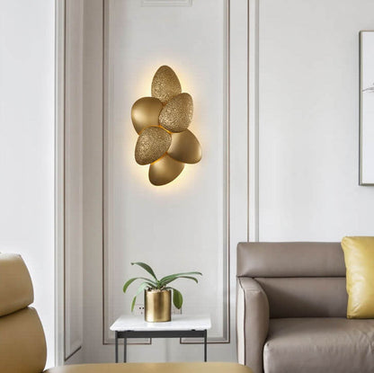 Gold Stainless Steel Pebble 3/6 Light Wall Sconce Lamp