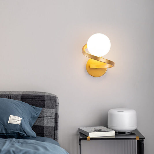 Modern Iron Curved Minimalist 1-Light Wall Sconce Lamp