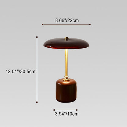 Contemporary Brass Wood Table Lamp