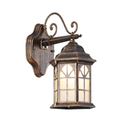 Solar Glass Cylinder House 1-Light Wall Sconce Lamp
