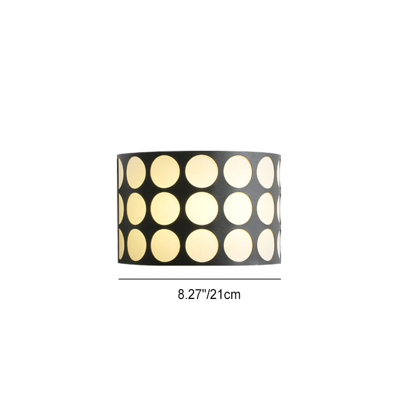Scandinavian Cylinder Dot Fabric Iron LED Wall Sconce Lamp