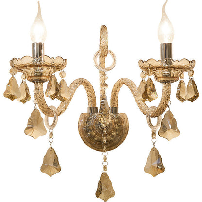 Glass Candelabra Hardware 1/2-Light Wall Sconce Lamp