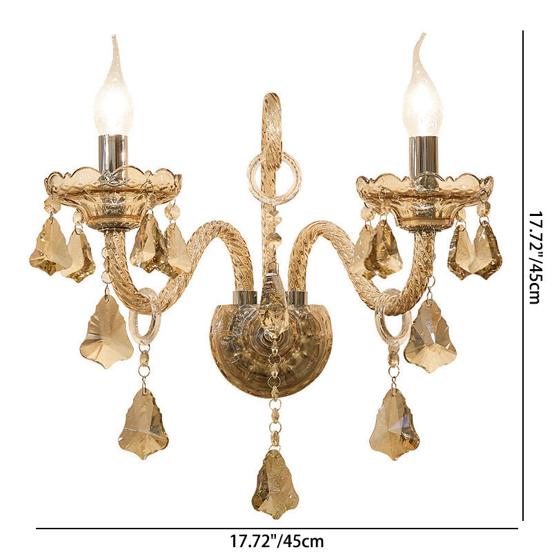 Glass Candelabra Hardware 1/2-Light Wall Sconce Lamp