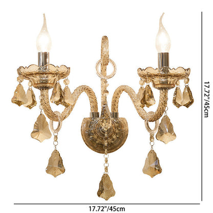 Glass Candelabra Hardware 1/2-Light Wall Sconce Lamp
