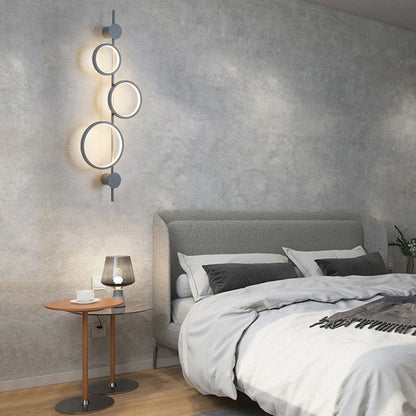 Multiple Circle Iron Silicone LED Wall Sconce Lamp