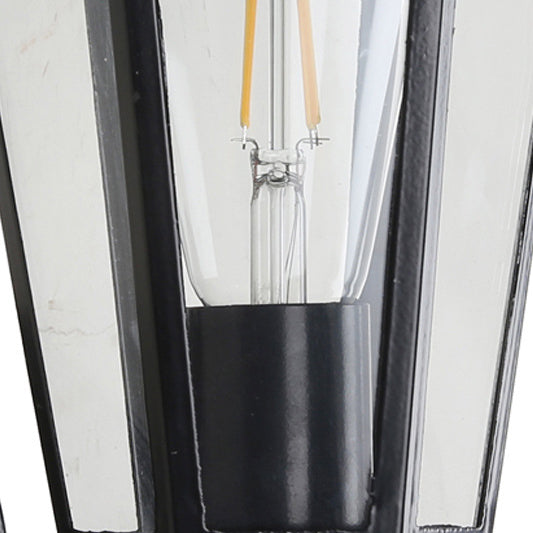 Hexagonal Frosted Glass 1-Light Outdoor Wall Sconce Lamp