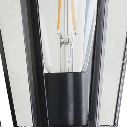 Hexagonal Frosted Glass 1-Light Outdoor Wall Sconce Lamp